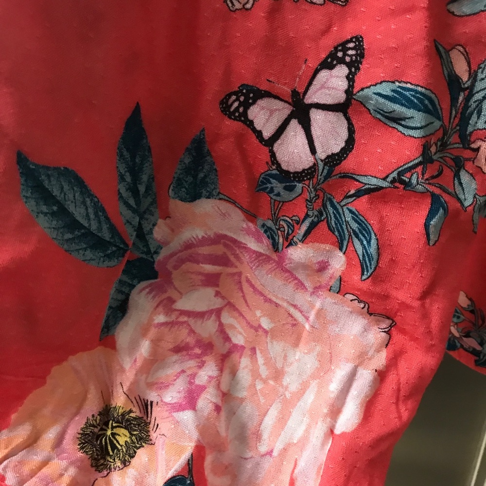 NWT Anthropologie Off Shoulder Floral Top RARE!! New Small pink blue - Picture 2 of 4